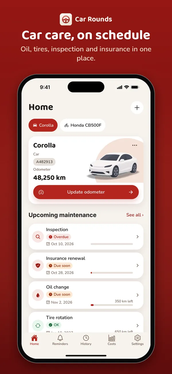 Home: car care, on schedule