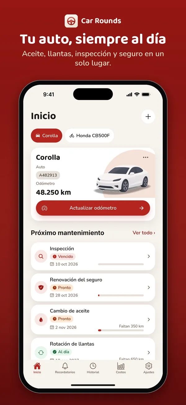 Inicio: tu auto, siempre al día