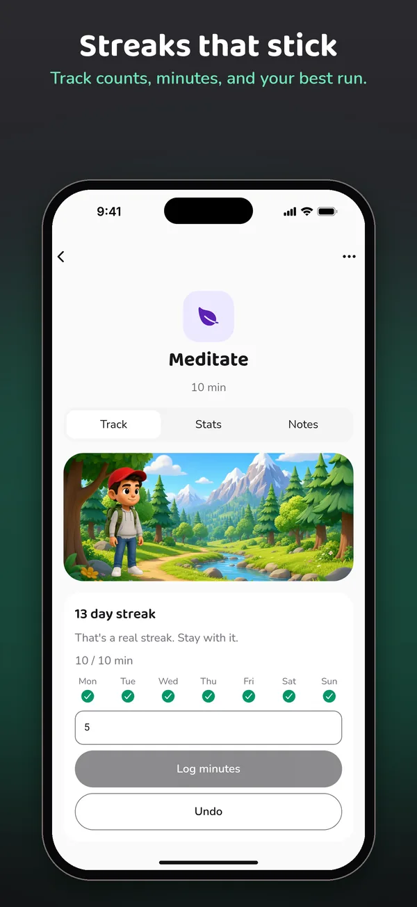 Habit detail: streaks that stick