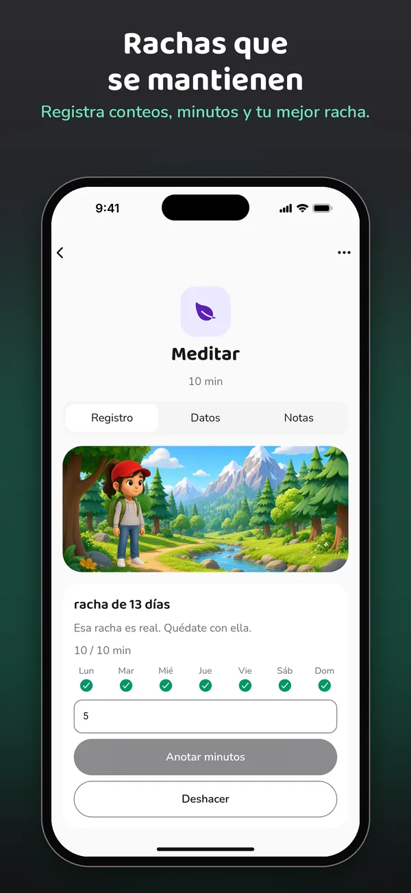 Detalle: rachas que se mantienen